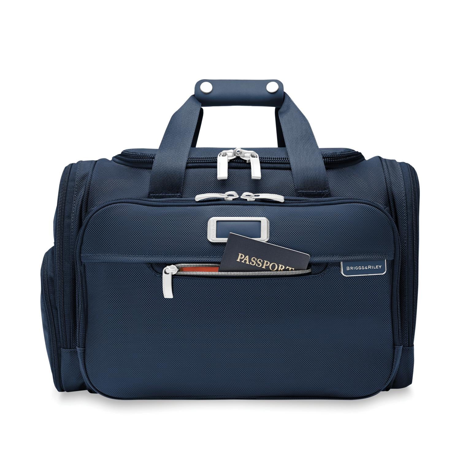 Briggs and Riley Underseat Duffle Navy Front Pocket #color_navy