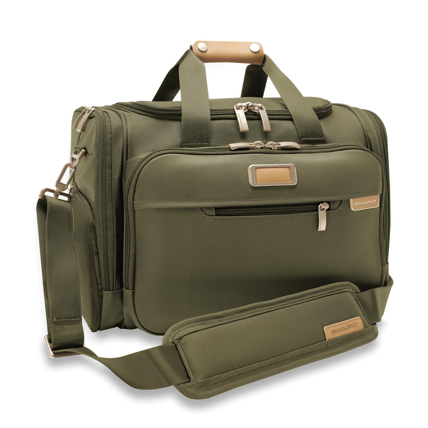 Briggs and Riley Underseat Duffle Olive Side View  #color_olive