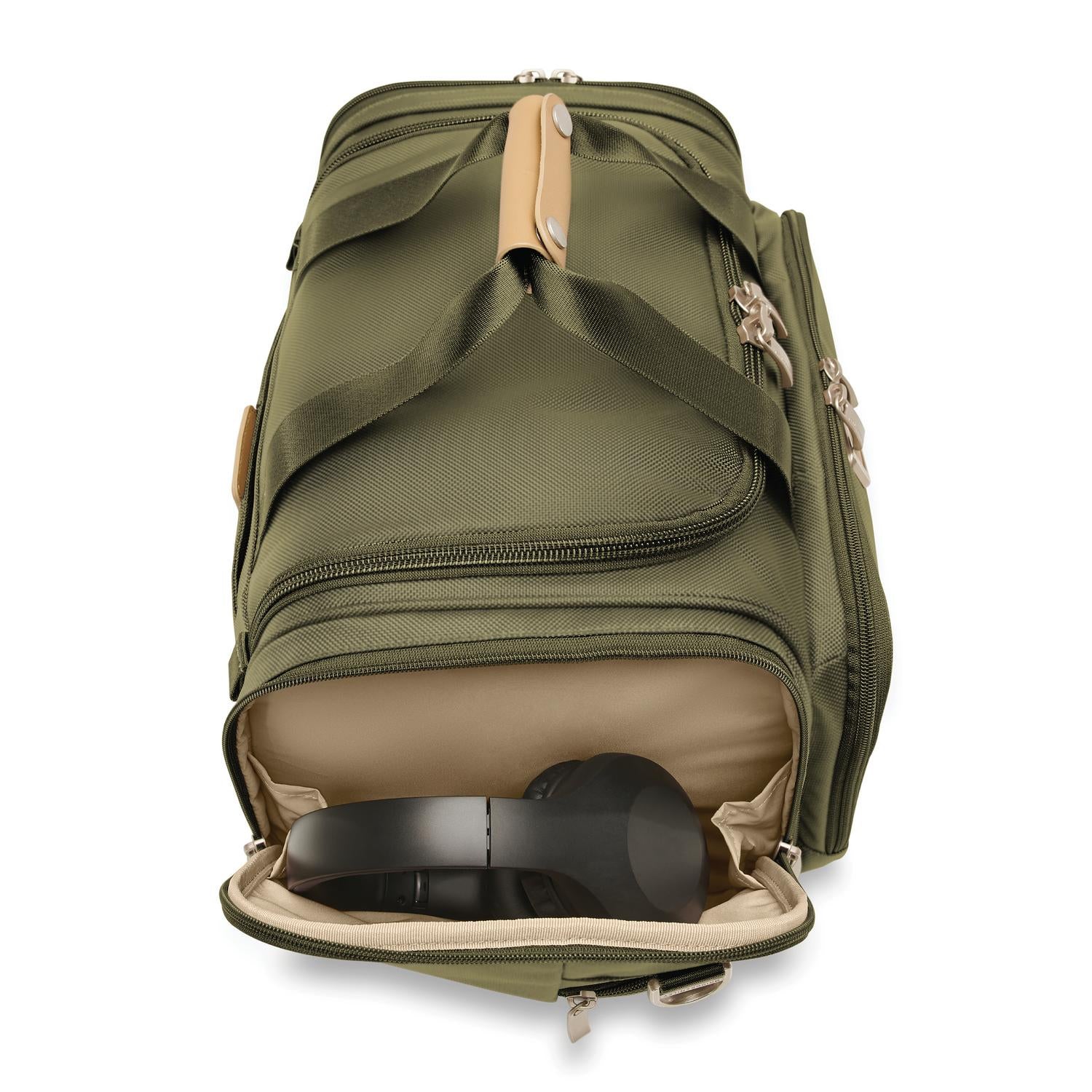 Briggs and Riley Underseat Duffle Olive Side Pocket #color_olive