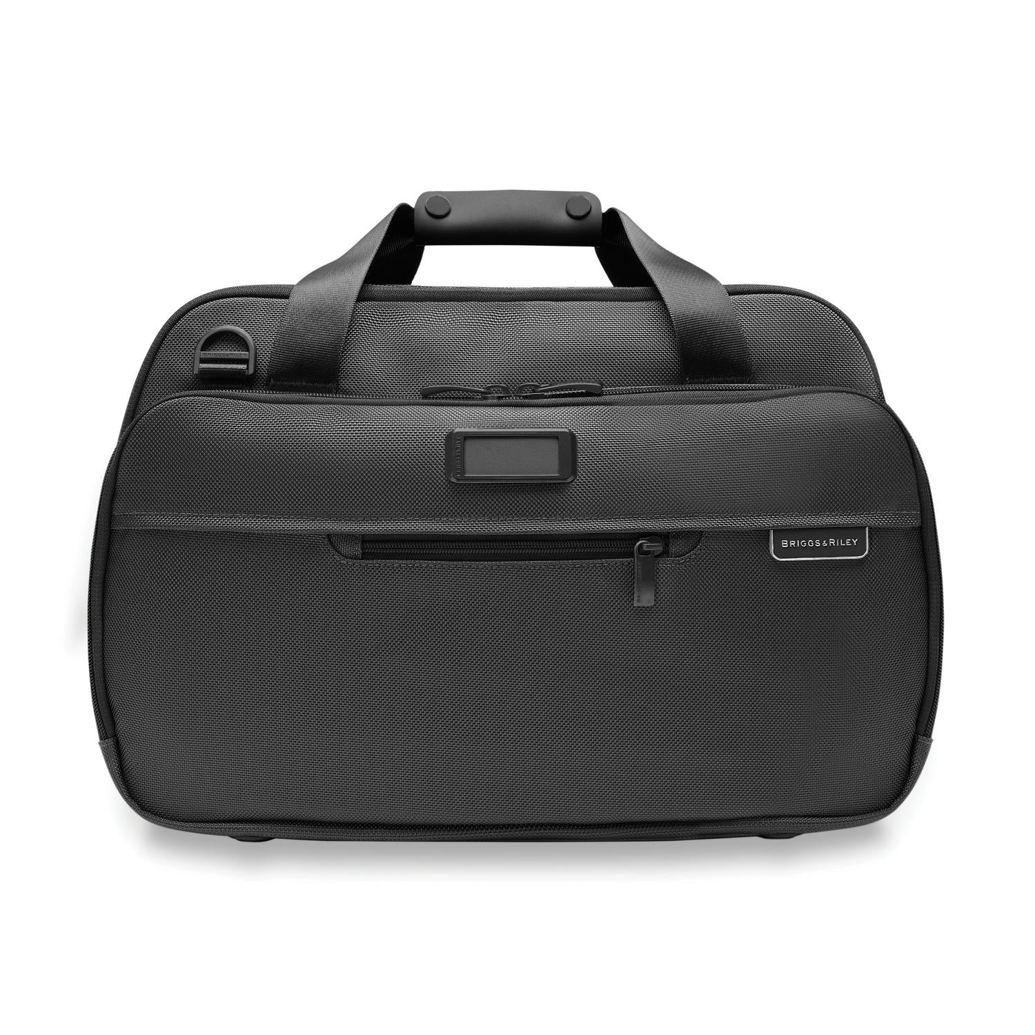 Briggs and Riley Expandable Cabin Bag Black Front View  #color_black