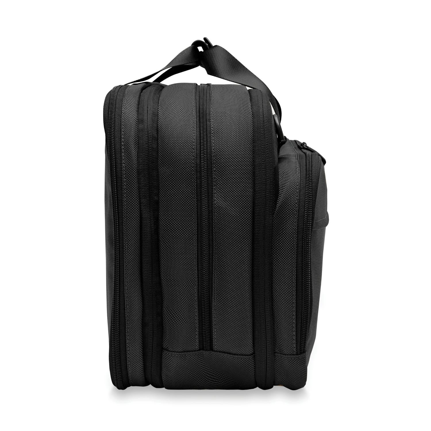 Briggs and Riley Expandable Cabin Bag Black Side View  #color_black