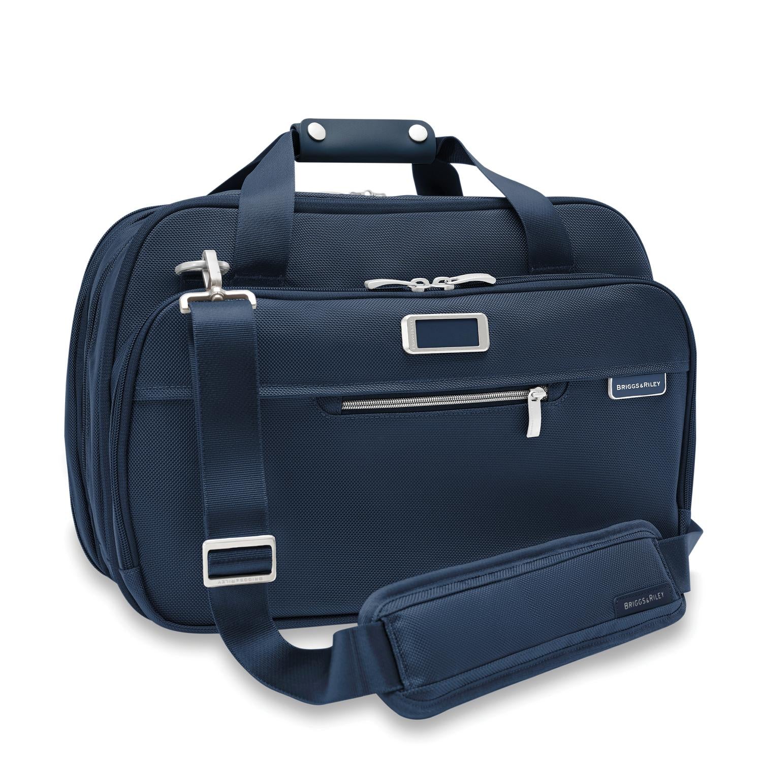 Briggs and Riley Expandable Cabin Bag Navy Side View  #color_navy