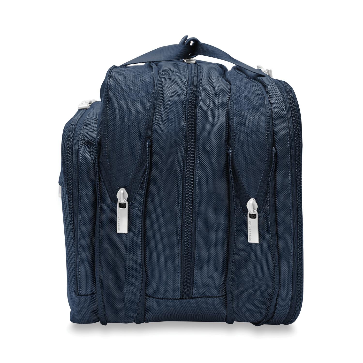 Briggs and Riley Expandable Cabin Bag Navy Side View Expanded #color_navy
