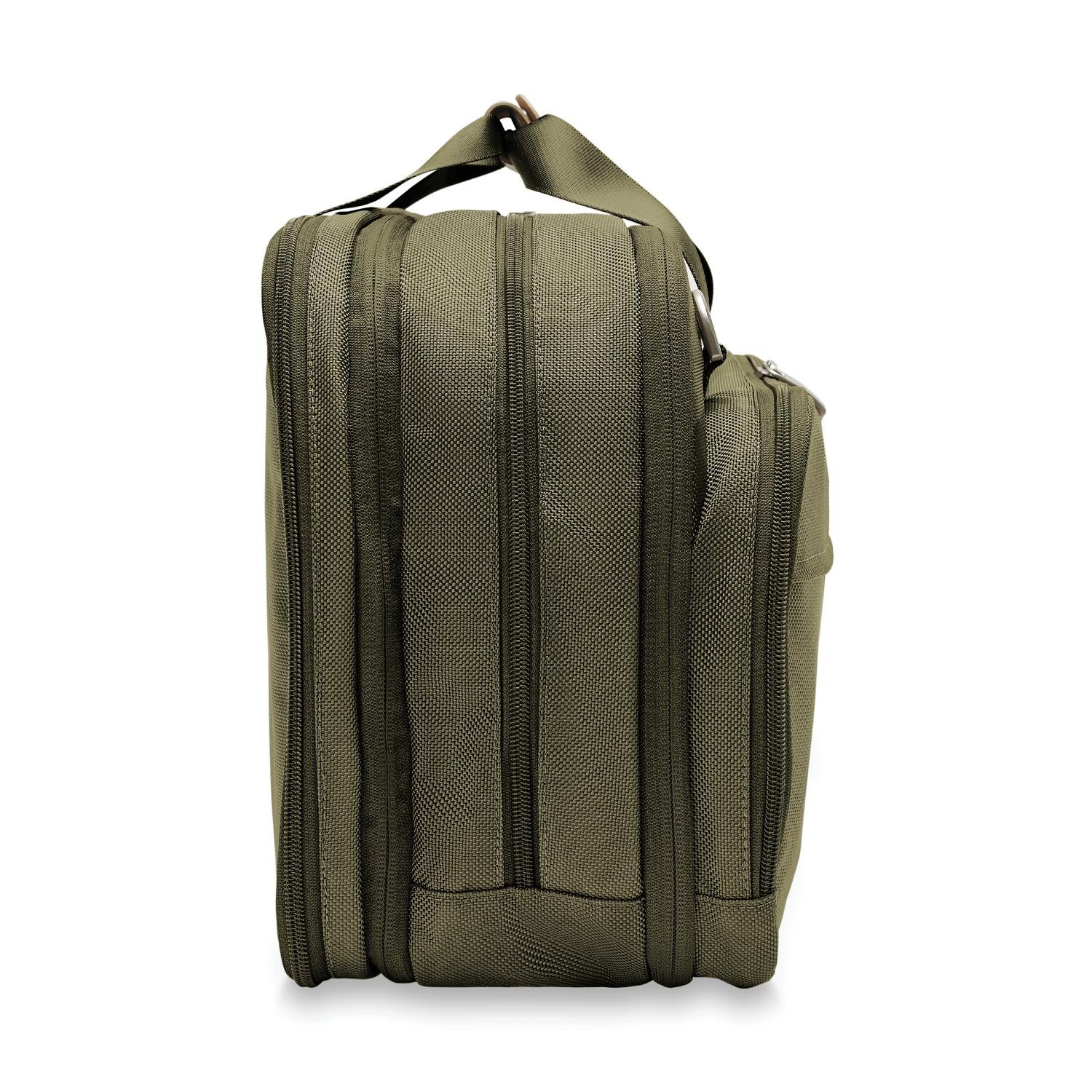 Briggs and Riley Expandable Cabin Bag Olive Side View  #color_olive