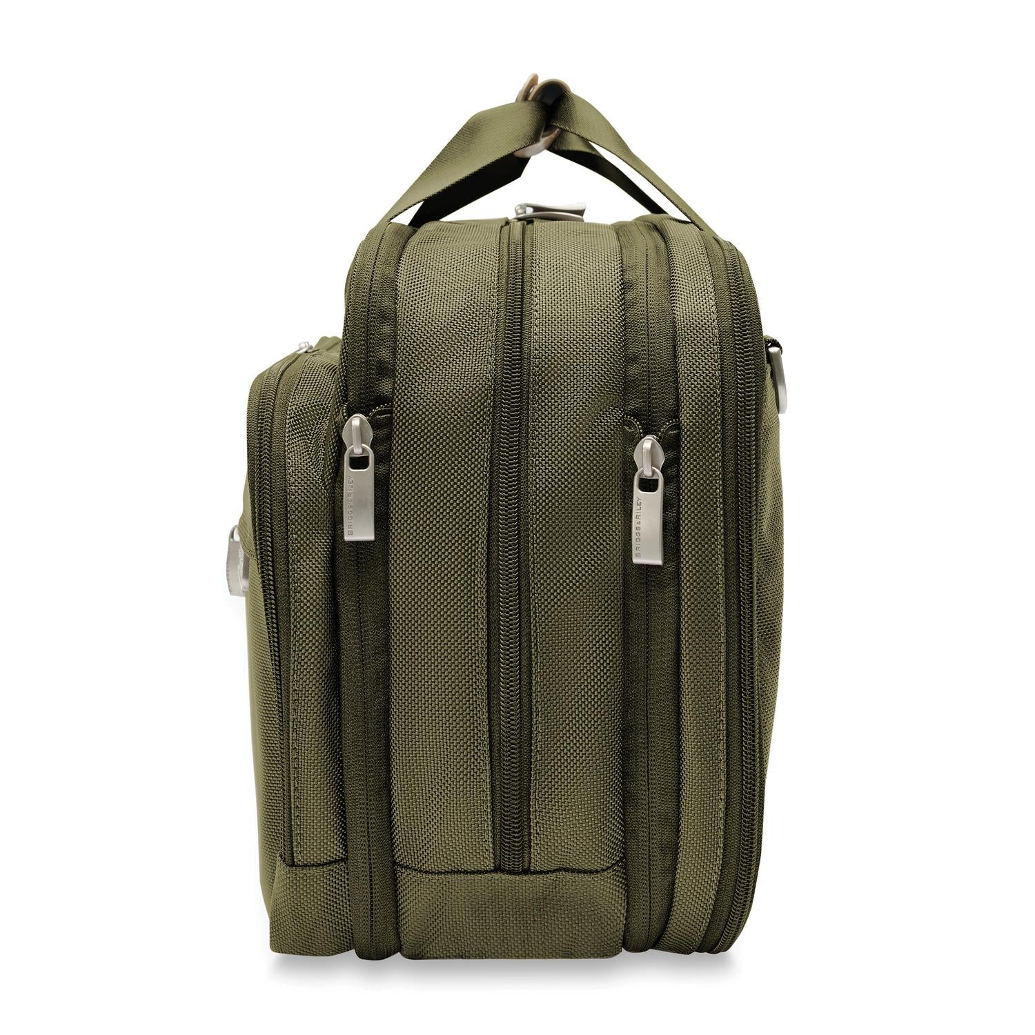 Briggs and Riley Expandable Cabin Bag Olive Side View  #color_olive