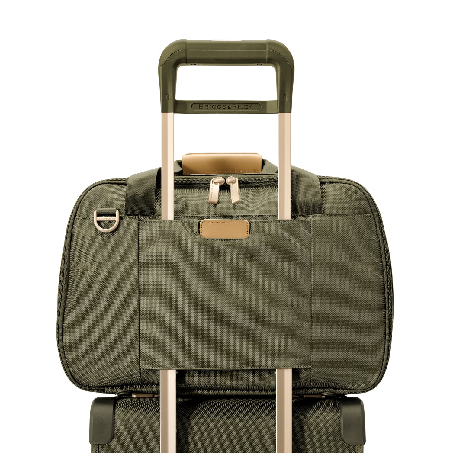 Briggs and Riley Expandable Cabin Bag Olive Slip Through Back Panel #color_olive