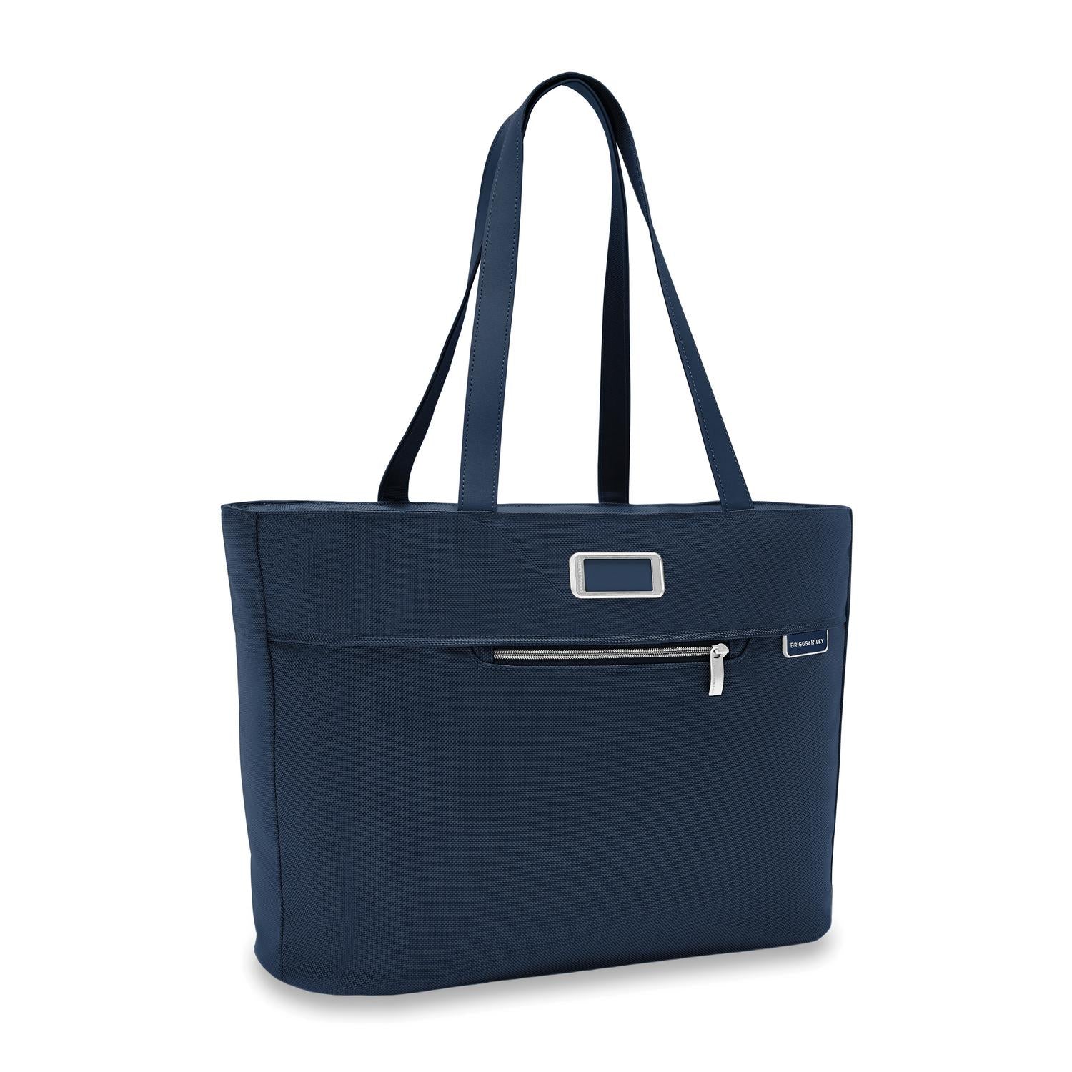Briggs and Riley Traveler Tote Navy Side View #color_navy