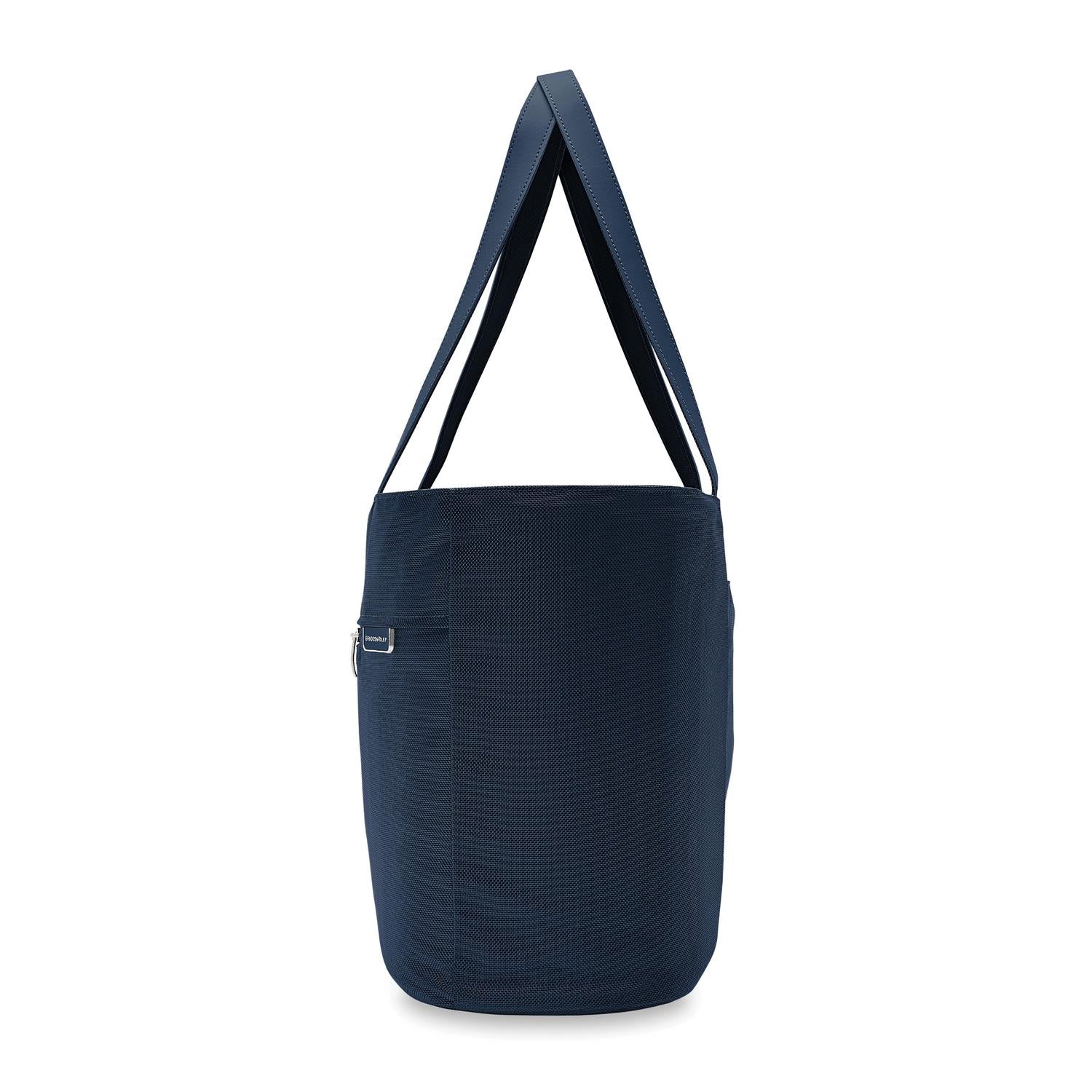 Briggs and Riley Traveler Tote Navy Side View #color_navy