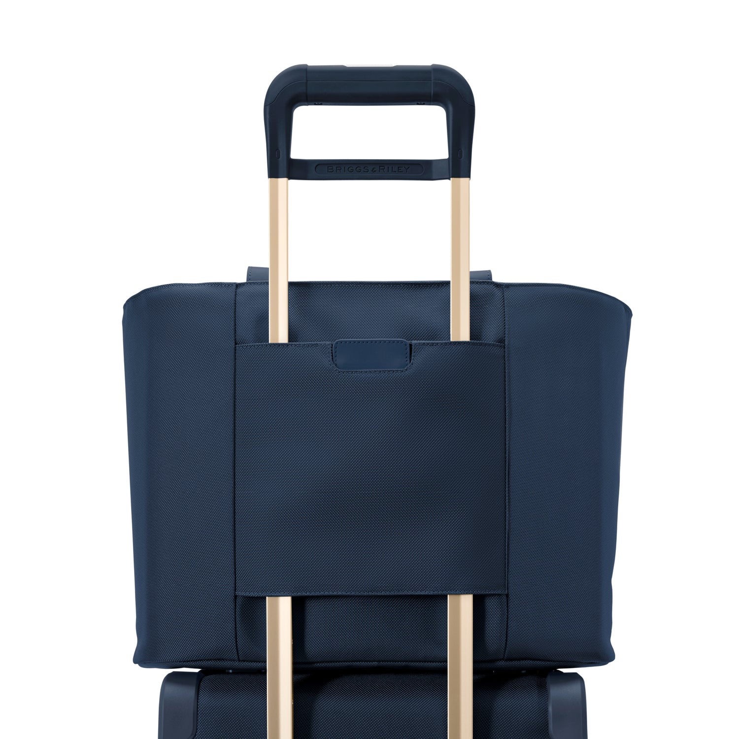 Briggs and Riley Traveler Tote Navy Slip Through Back Panel #color_navy