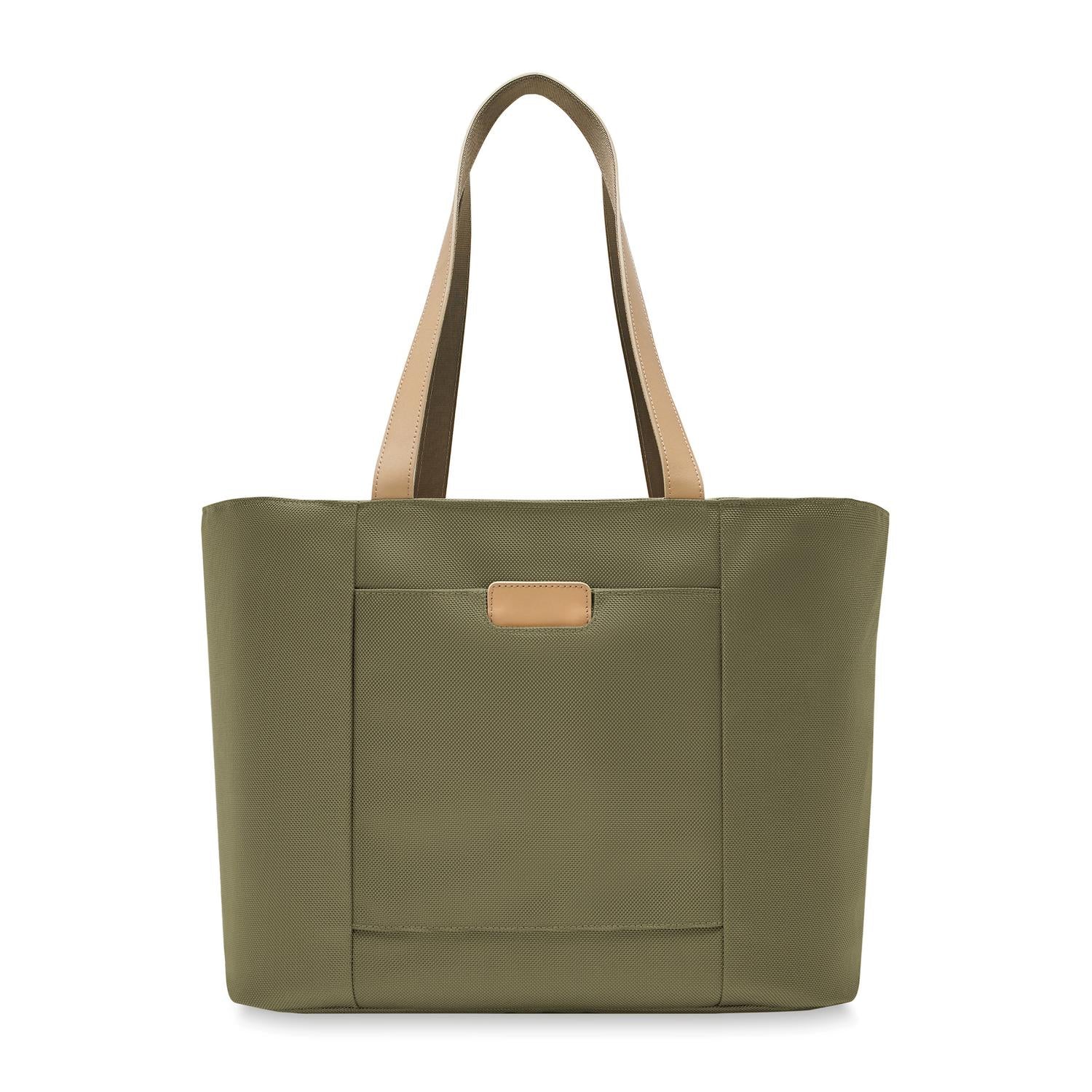 Briggs and Riley Traveler Tote Olive Back View #color_olive