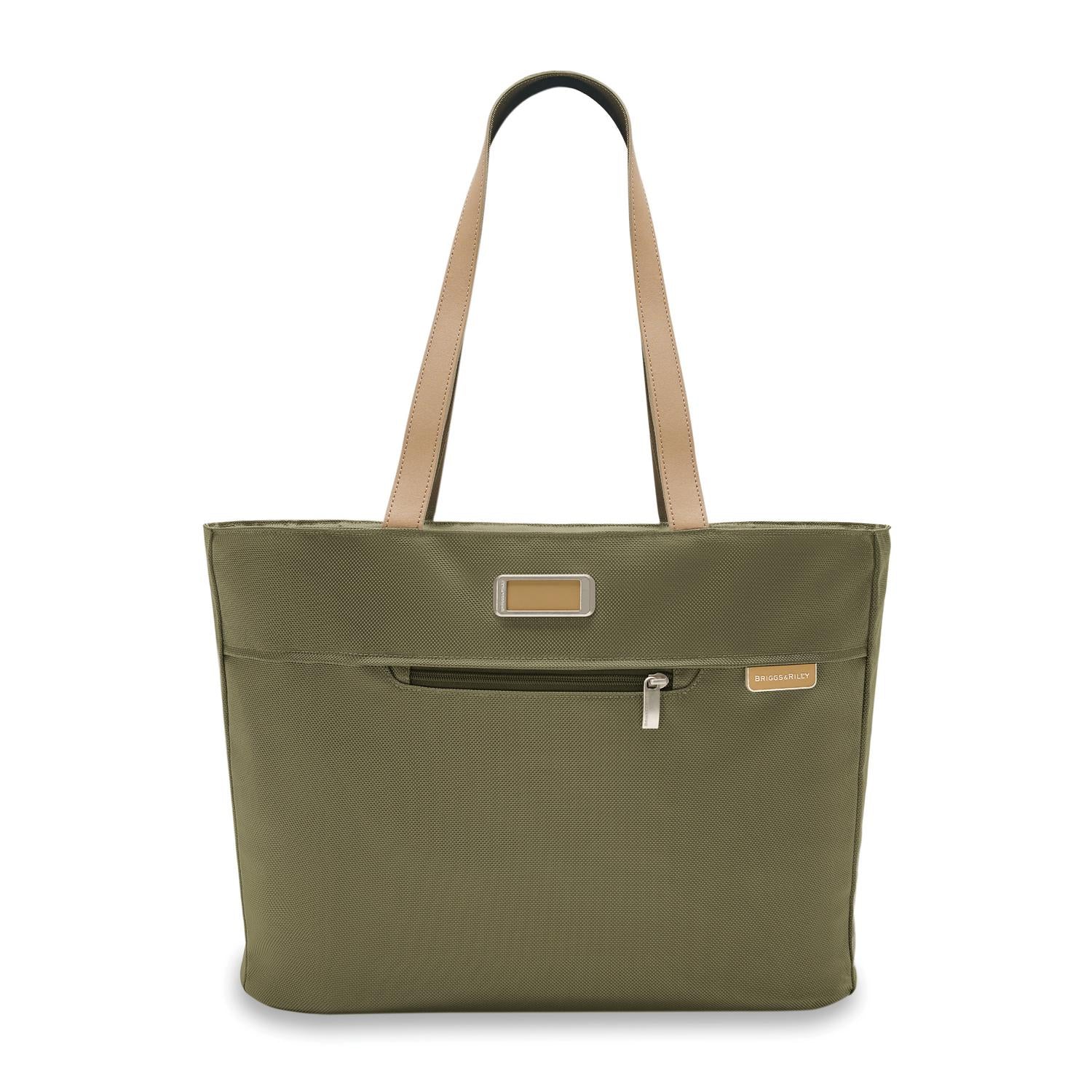 Briggs and Riley Traveler Tote Olive Front View #color_olive
