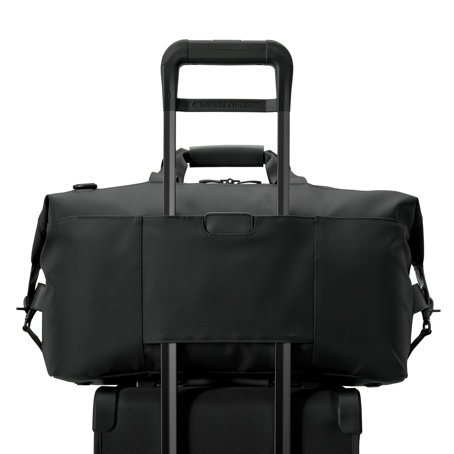 Briggs and Riley Weekender Duffle Black Slip Through Back Panel #color_black