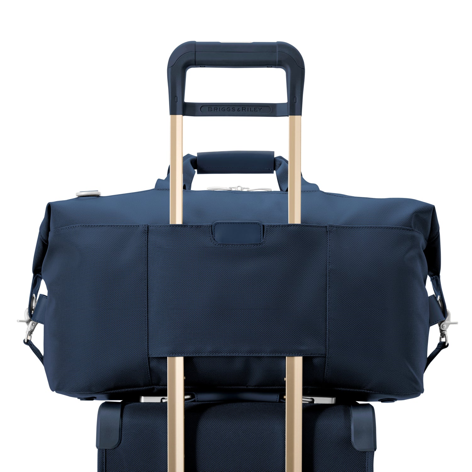 Briggs and Riley Weekender Duffle Navy Slip Through Back Panel #color_navy