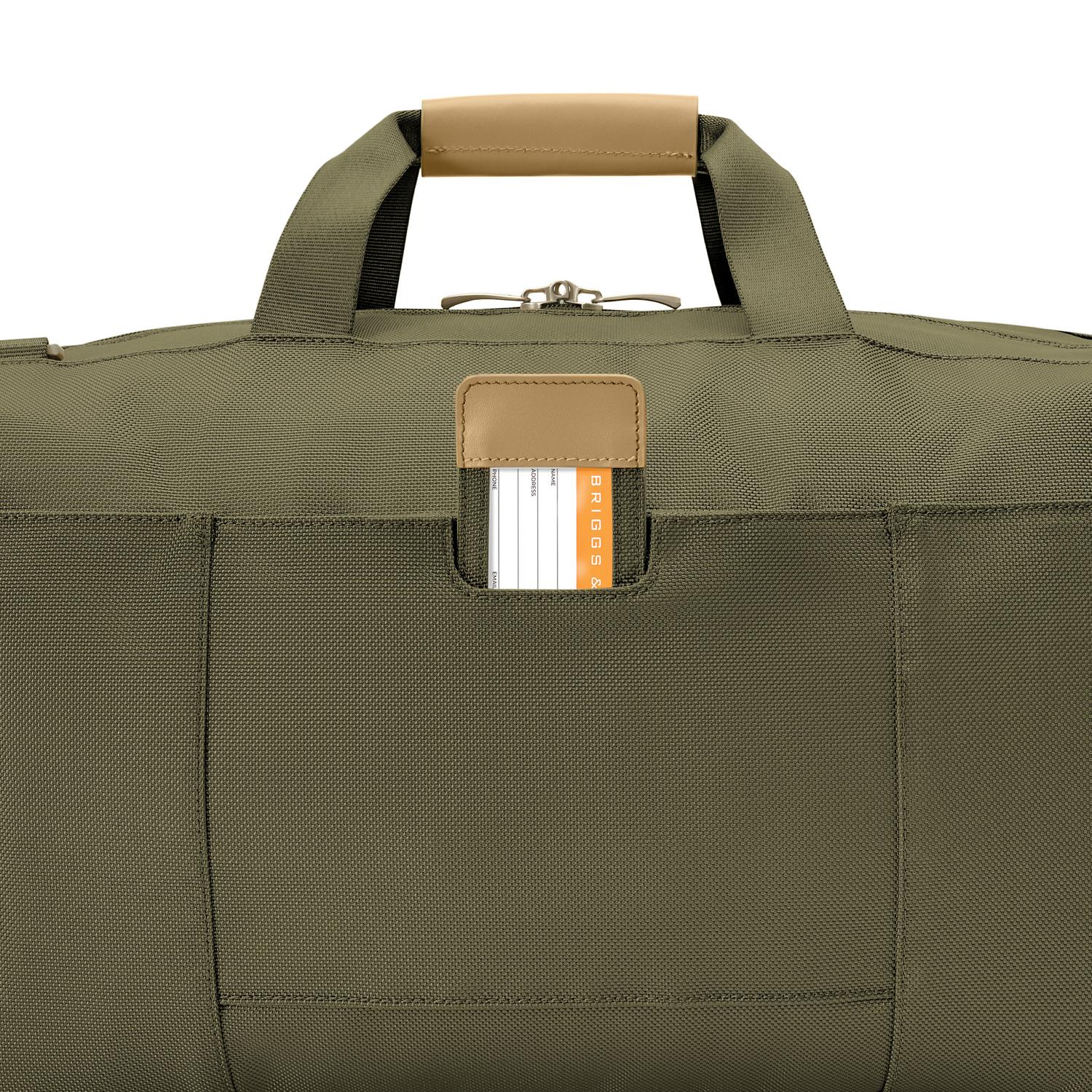 Briggs and Riley Weekender Duffle Olive ID Tag #color_olive