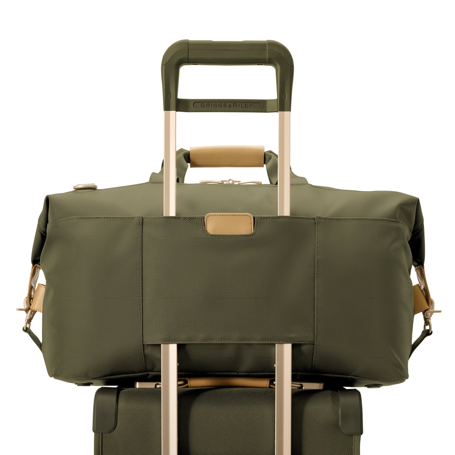Briggs and Riley Weekender Duffle Olive Slip Through Back Panel #color_olive