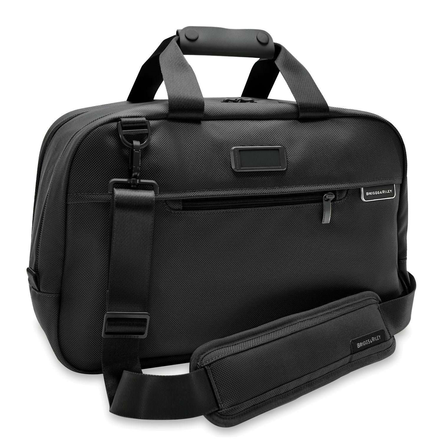 Briggs and Riley Executive Travel Duffle Black side view  #color_black