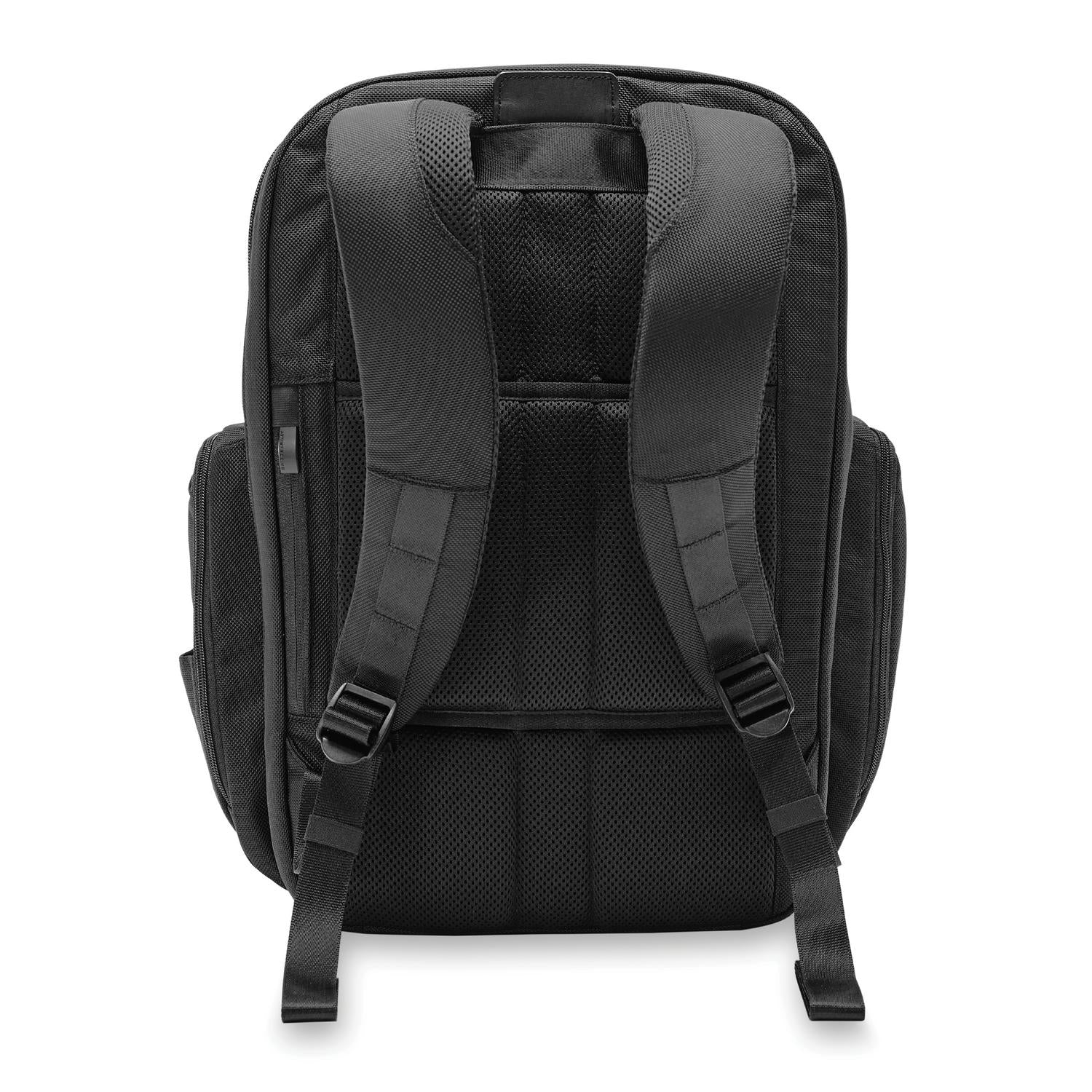 Briggs and Riley Traveler Backpack Black Side View #color_black