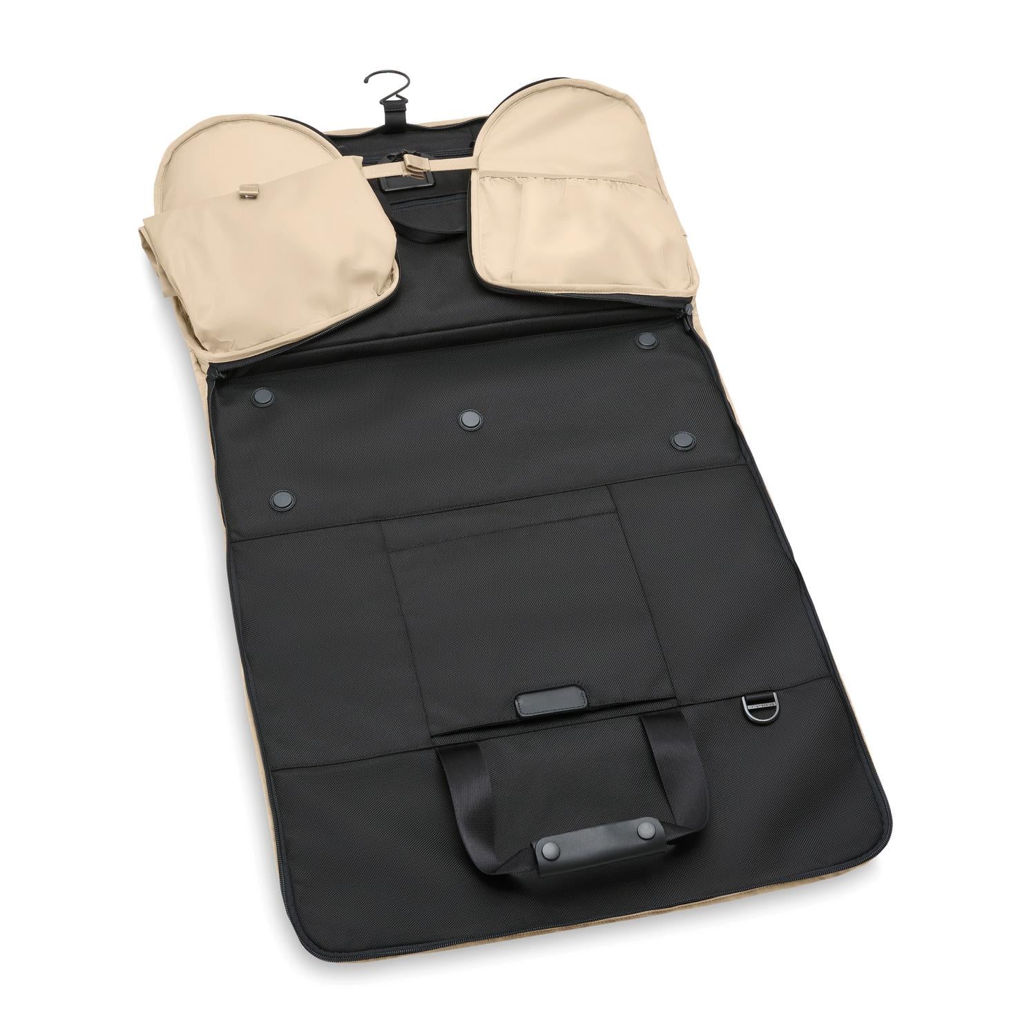 Garment Bag with Leather Patch