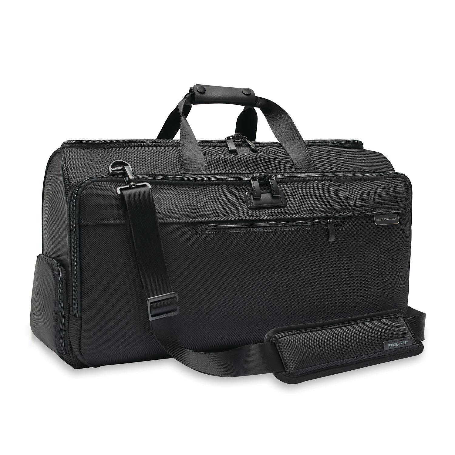 Briggs and Riley Garment Duffle Black Side View  #color_black