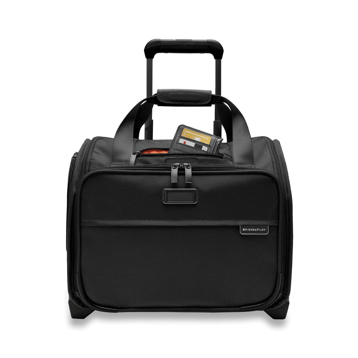 Briggs and Riley 2-Wheel Cabin Bag Black Front Pocket #color_black