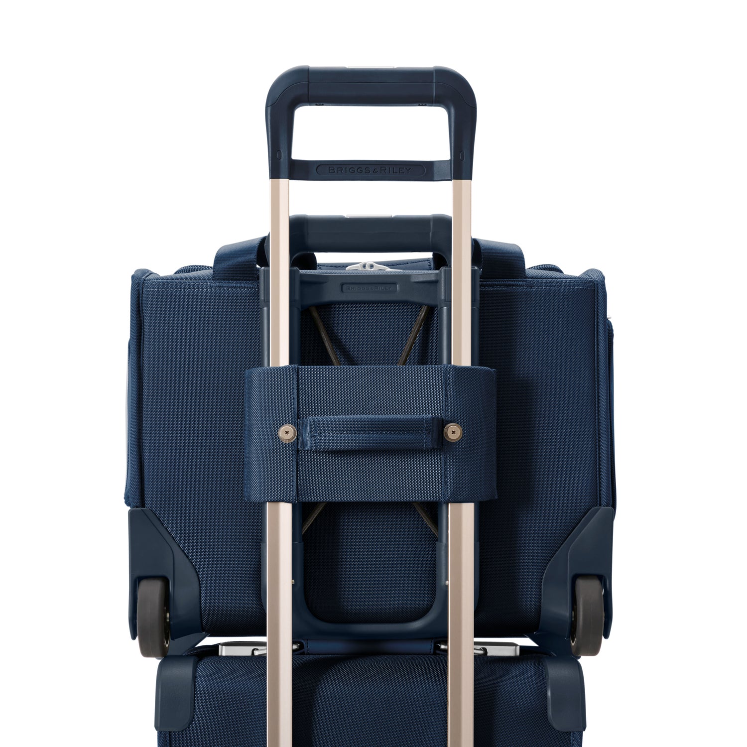 Briggs and Riley 2-Wheel Cabin Bag Navy Interlocking Handle System #color_navy