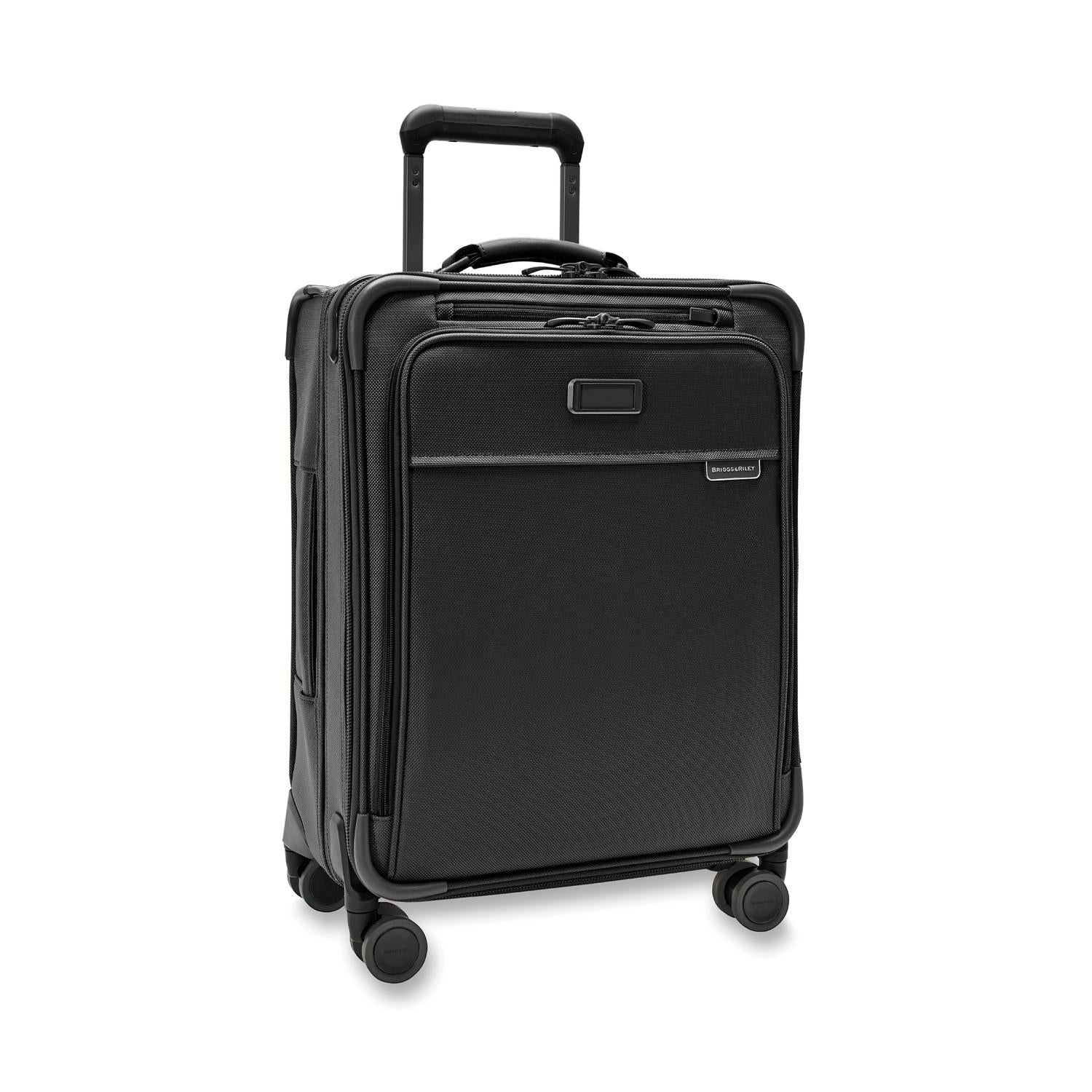 Briggs and Riley Global Carry-On Spinner Black Side View #color_black
