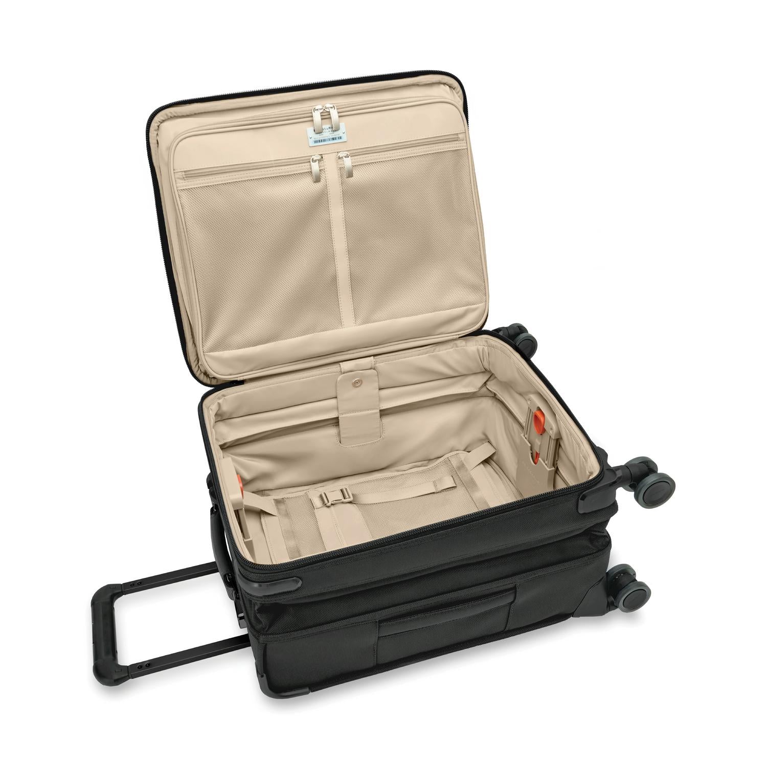 Briggs and Riley Global Carry-On Spinner Black Open View #color_black