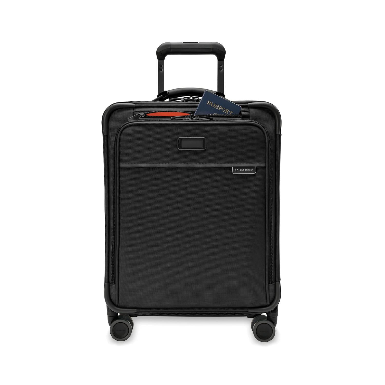 Briggs and Riley Global Carry-On Spinner Black Front Pocket #color_black