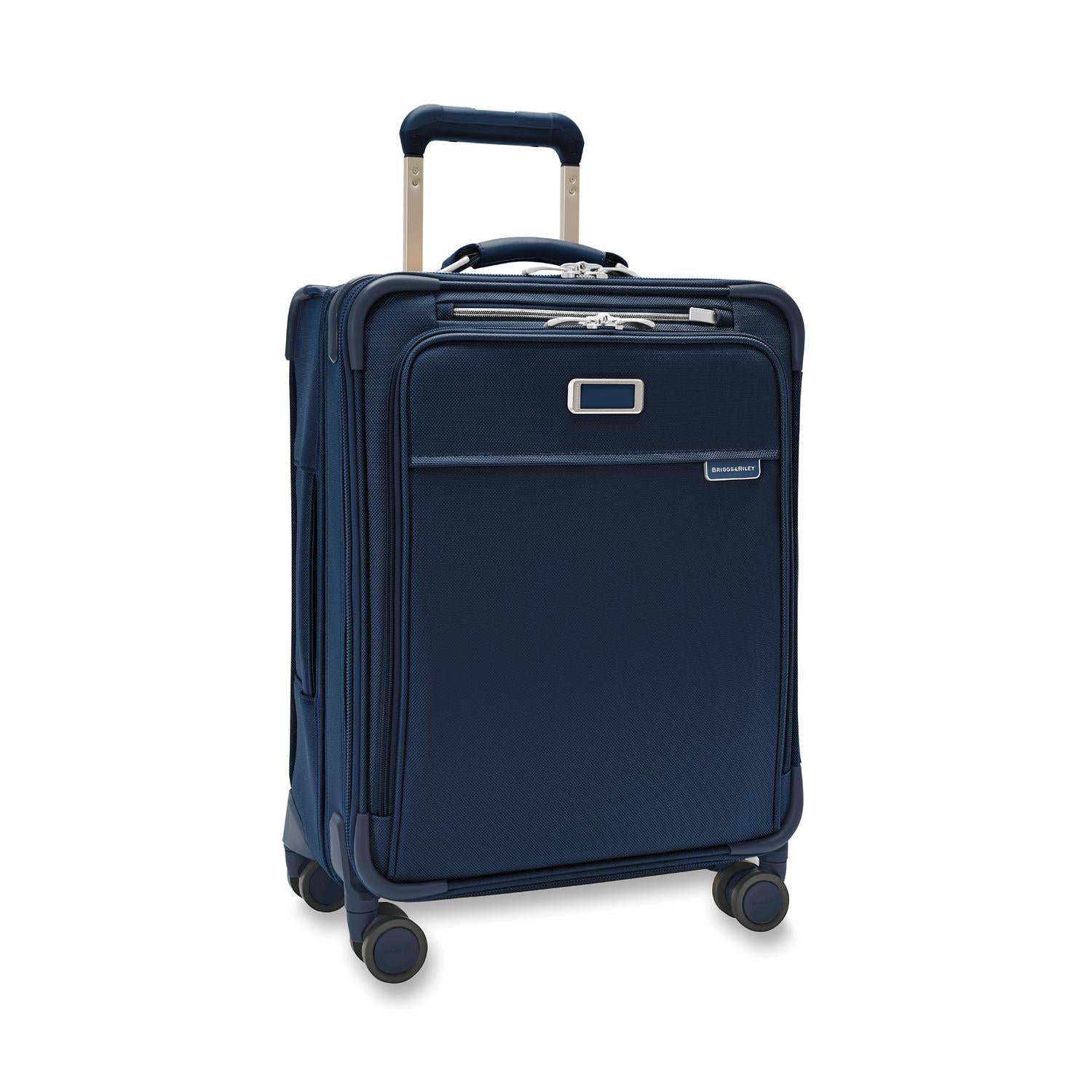 Briggs and Riley Global Carry-On Spinner Navy Side View #color_navy