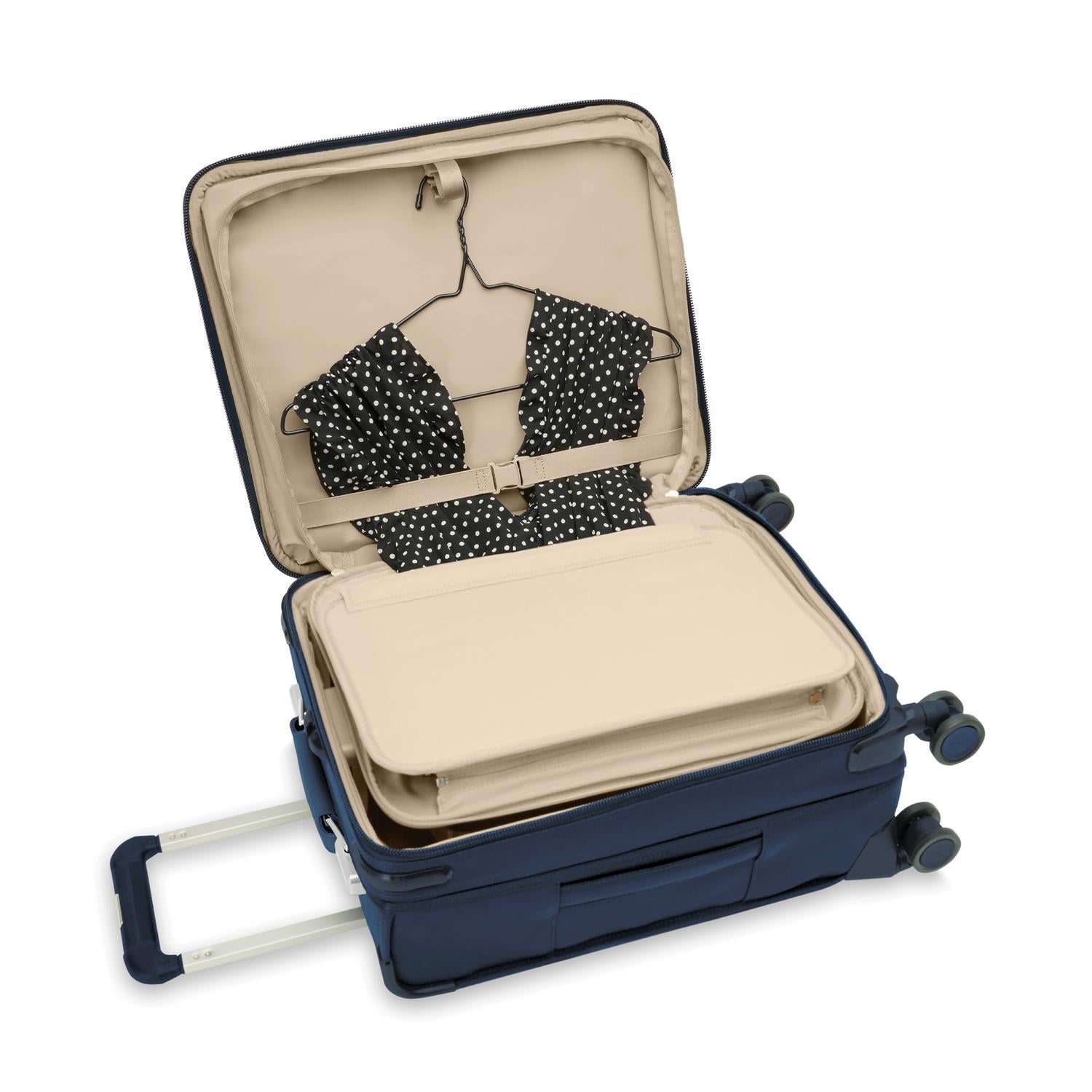 Briggs and Riley Global Carry-On Spinner Navy Tri-fold Garment Folder #color_navy