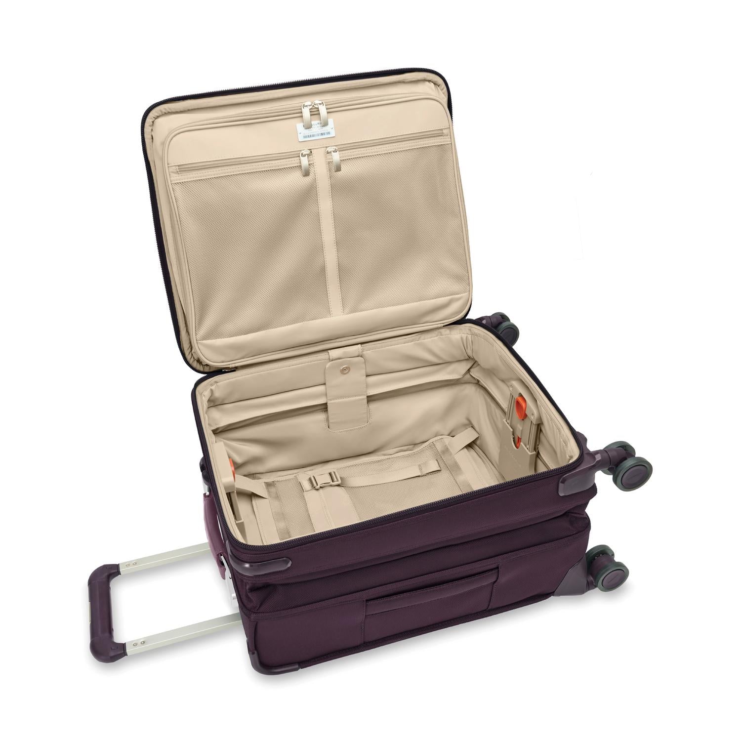 Baseline Carry-On Expandable Spinner Plum Open #color_plum