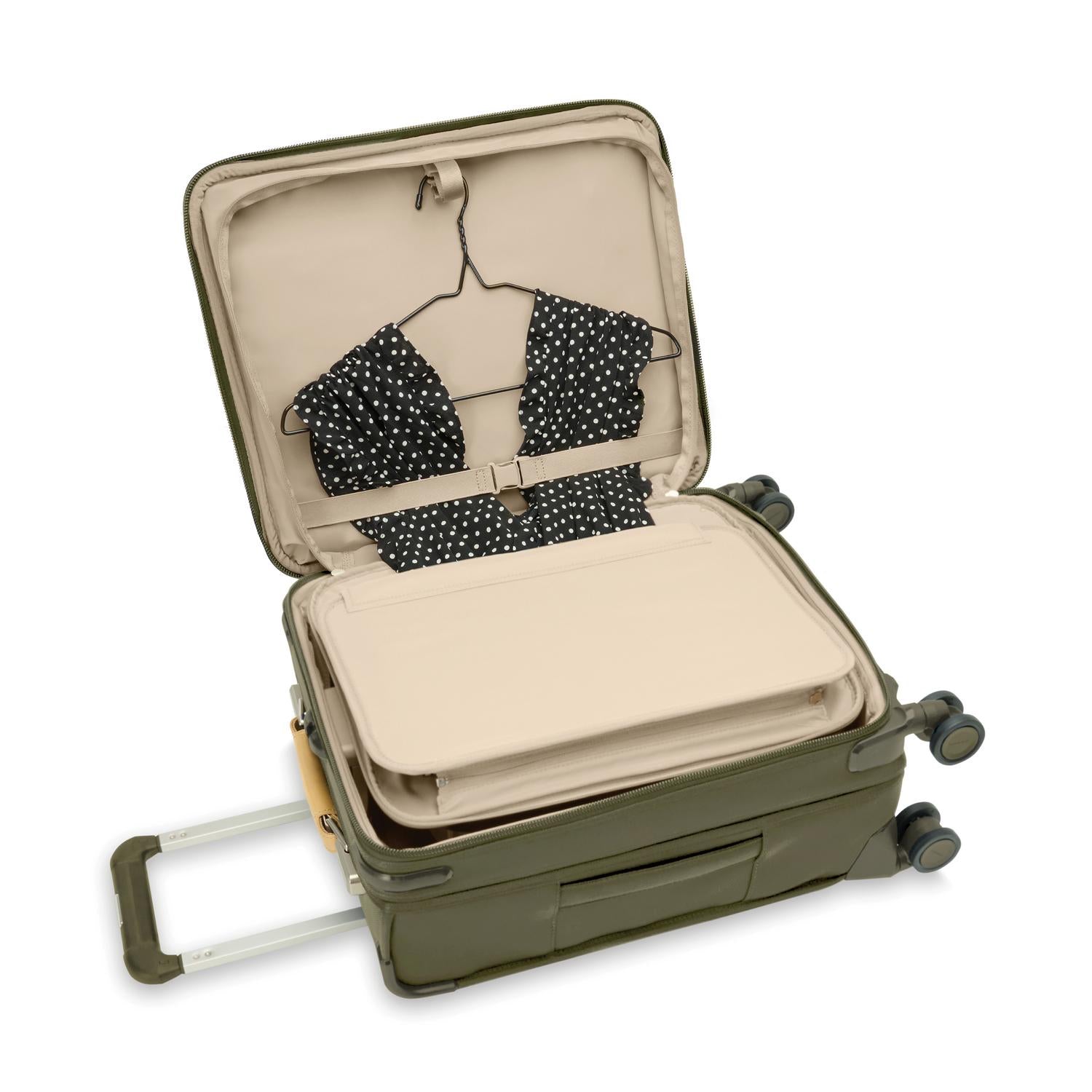 Briggs and Riley Global Carry-On Spinner Olive Tri-fold Garment Folder #color_olive