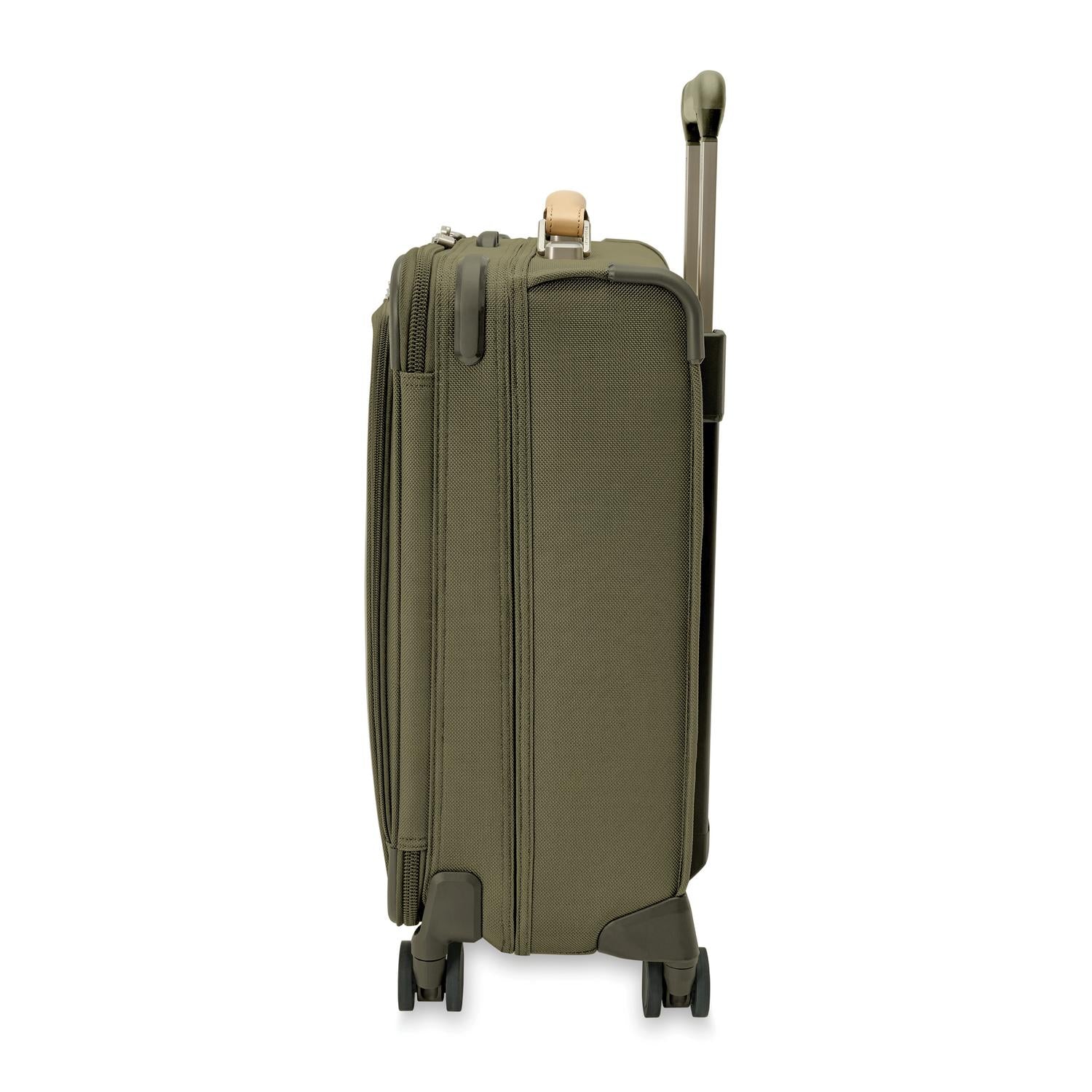 Briggs and Riley Global Carry-On Spinner Olive Side #color_olive