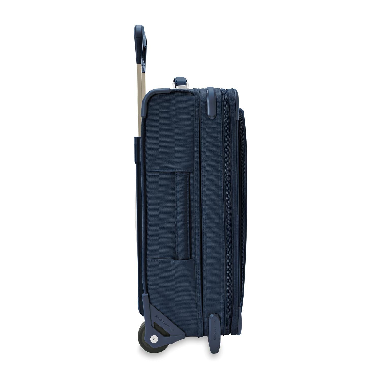 Briggs and Riley Essential 2-wheel Carry-On Navy Side View  #color_navy