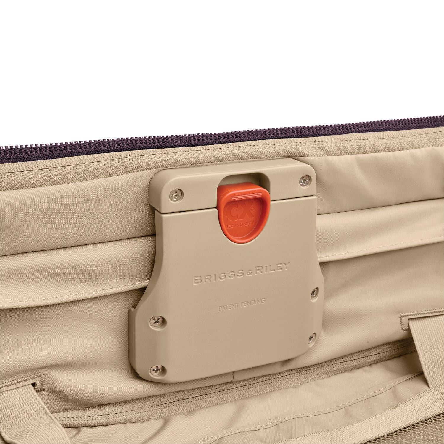 Baseline Essential 22" 2-Wheel Expandable Carry-On Plum CX One Touch expansion #color_plum