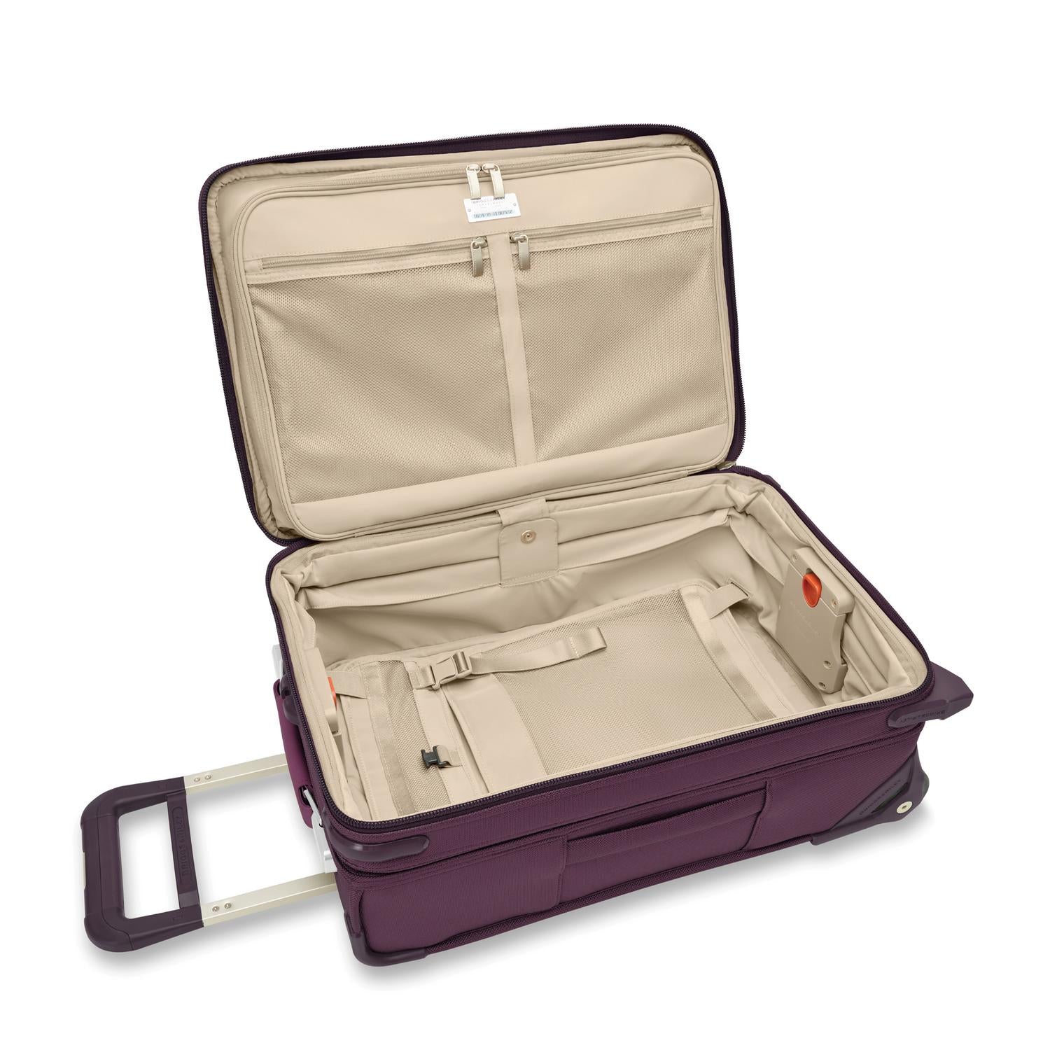 Baseline Essential 22" 2-Wheel Expandable Carry-On Plum Open #color_plum