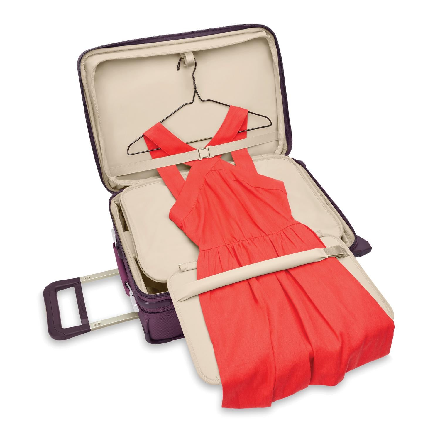 Baseline Essential 22" 2-Wheel Expandable Carry-On Plum Garment Folder #color_plum