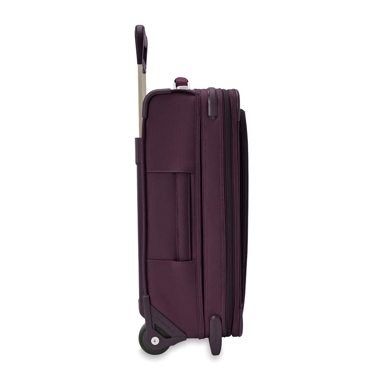 Baseline Essential 22" 2-Wheel Expandable Carry-On Plum Side View #color_plum