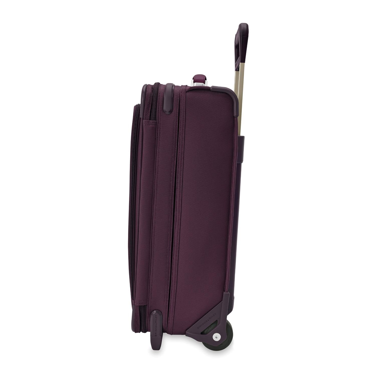 Baseline Essential 22" 2-Wheel Expandable Carry-On Plum Side View #color_plum