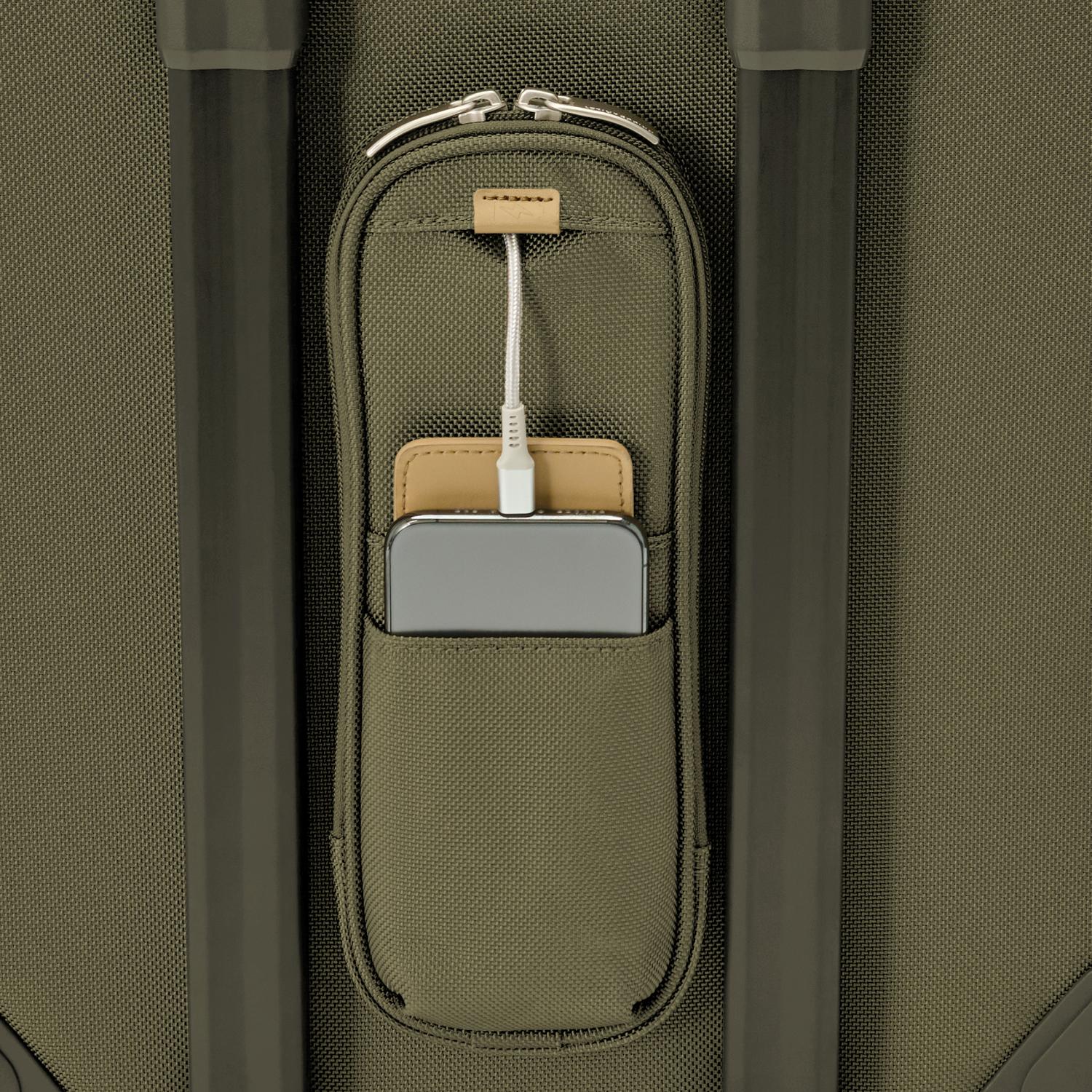 Briggs and Riley Essential 2-wheel Carry-On Olive Back Pocket #color_olive