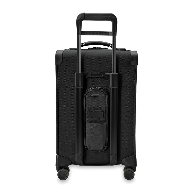 Briggs and Riley Essential Carry-On Spinner Black Back View  #color_black