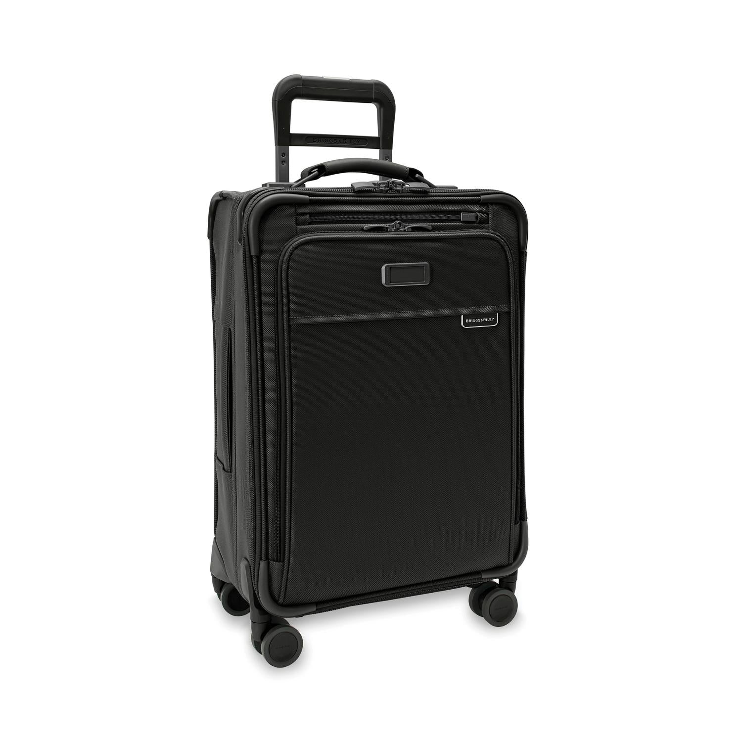 Briggs and Riley Essential Carry-On Spinner Black Side View  #color_black