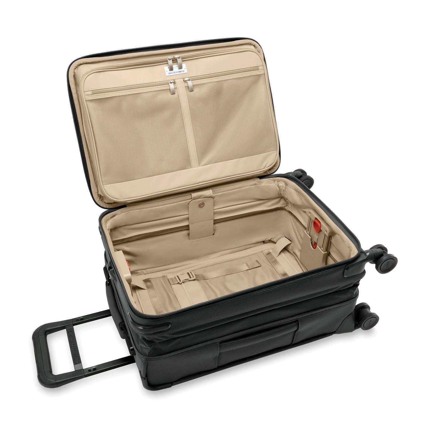 Briggs and Riley Essential Carry-On Spinner Black Open View  #color_black