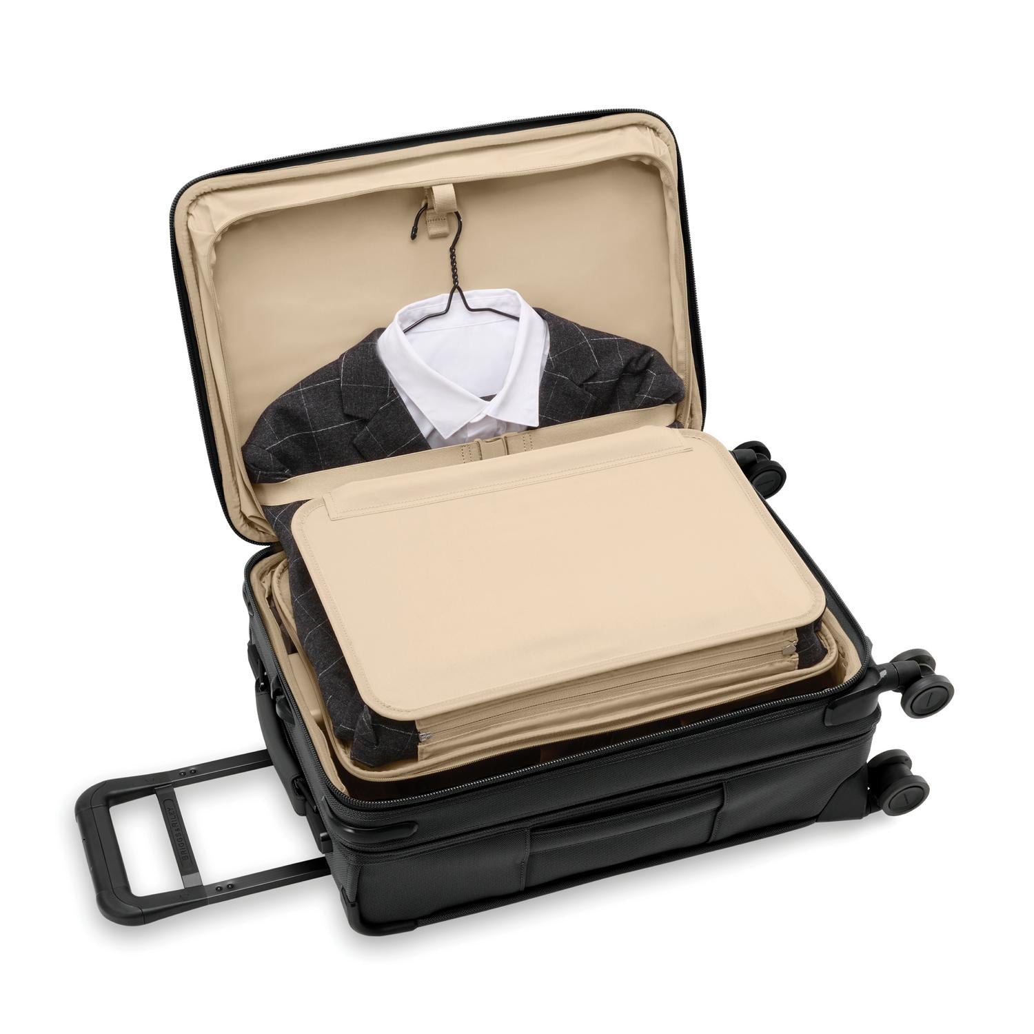 Briggs and Riley Essential Carry-On Spinner Black Tri-Fold Garment Folder #color_black