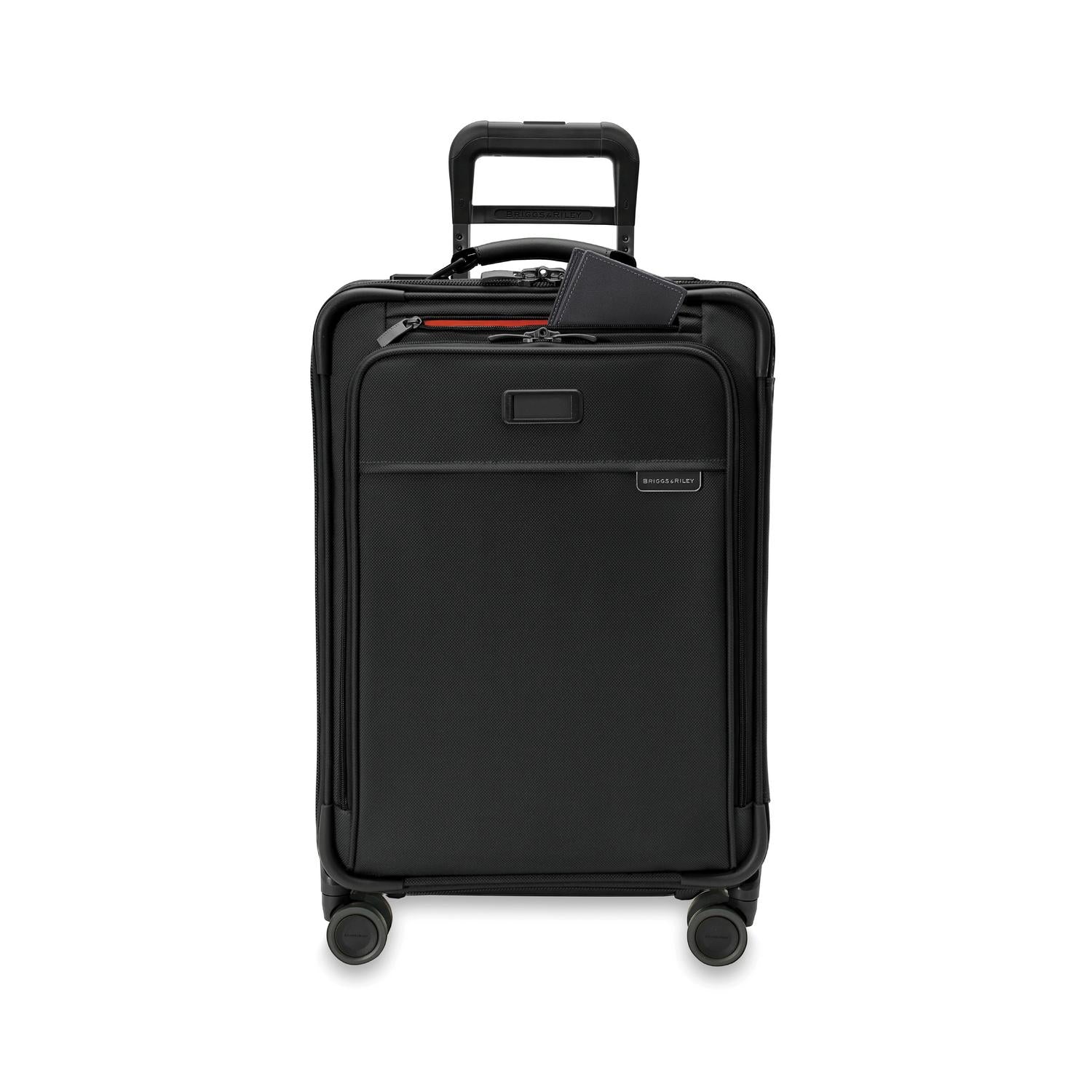 Briggs and Riley Essential Carry-On Spinner Black Front Pocket #color_black