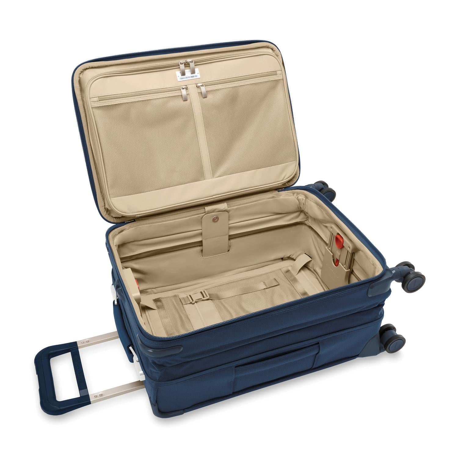 Briggs and Riley Essential Carry-On Spinner Navy Open View  #color_navy