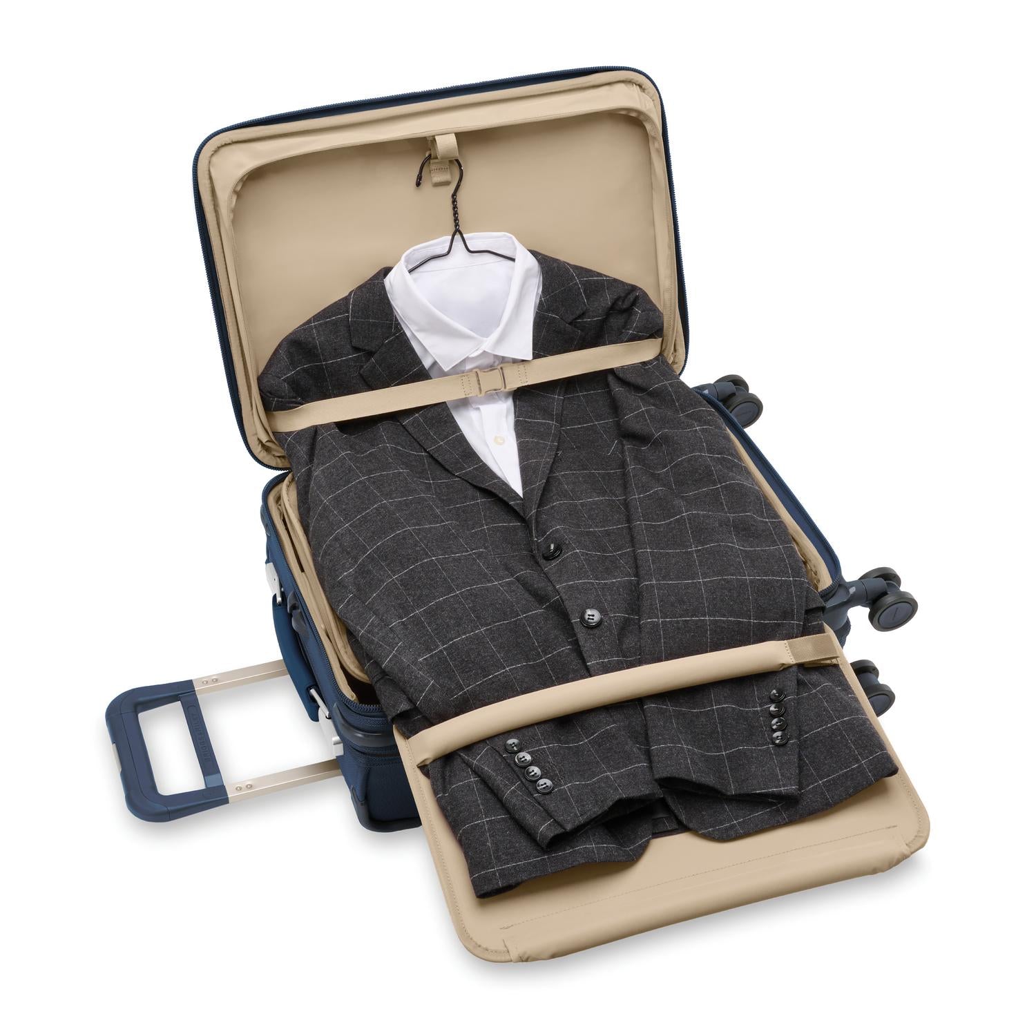Briggs and Riley Essential Carry-On Spinner Navy Open View  #color_navy