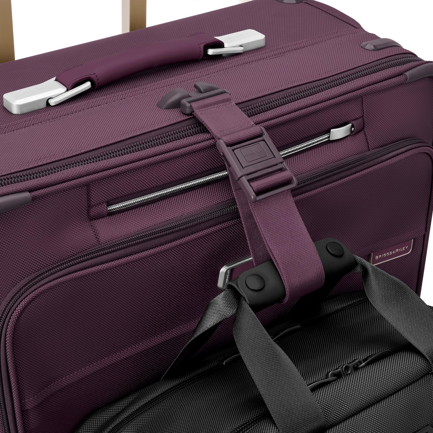 Baseline Essential 22" Carry-On Expandable Spinner Plum Smartlink Strap #color_plum