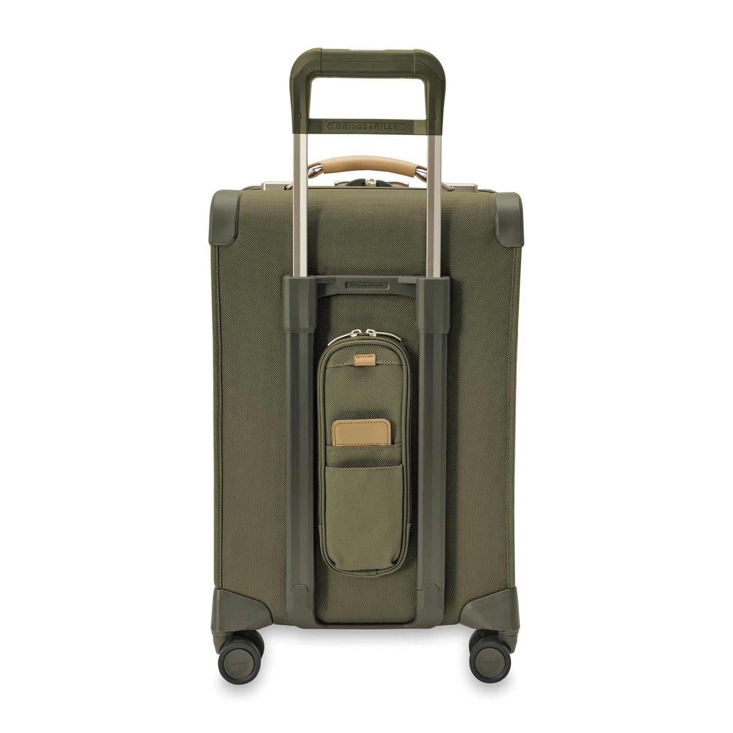 Briggs and Riley Essential Carry-On Spinner Olive Back View  #color_olive