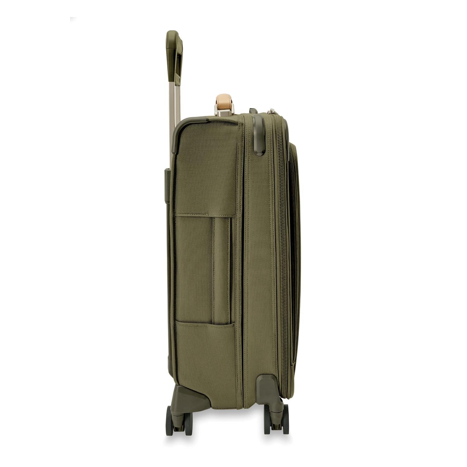 Briggs and Riley Essential Carry-On Spinner Olive Side #color_olive